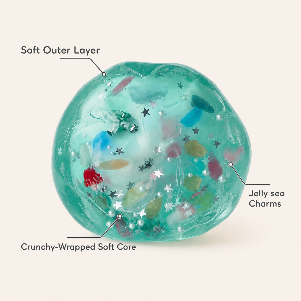 Squnny Jelly Sea Crunchy Squishy Ball - ASMR Stress Relief Toy
