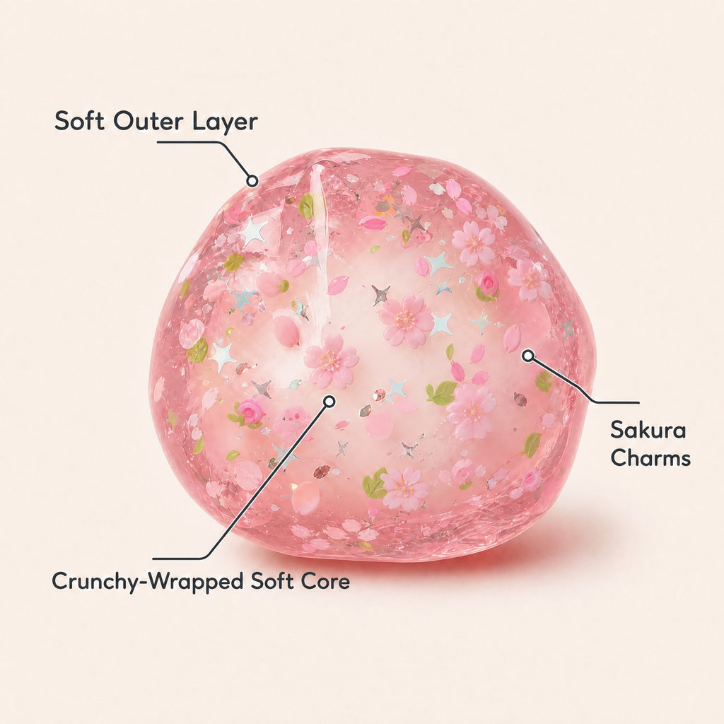 Squnny Sakura Jelly Crunchy Squishy Ball - ASMR Stress Relief Toy